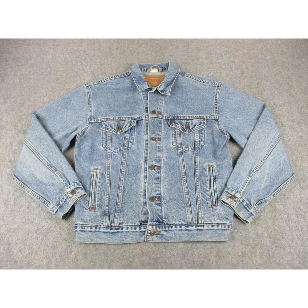 VINTAGE Levis Jacket Mens Large Blue Type 3 Denim Jean Light Trucker Coat Y2K